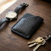 Snake Print Genuine Leather Wallet Everyday Carry Handmade for Men Gift