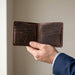 Dark Brown Genuine Leather 8 Card Slots Wallet Handmade for Men Gift