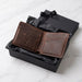 Genuine Leather Bifold Wallet 8 Card Slots Handmade for Men Gift - Dark Brown