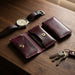Purple Slim Genuine Leather Wallet Handmade for Men Gift