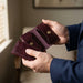 Purple Slim Genuine Leather Wallet Handmade for Men Gift