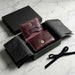 Genuine Leather Snap Wallet Compact Card Case Handmade for Men Gift - Purple
