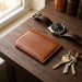Tan Genuine Leather Wallet Saddle Stitch Handmade for Men Gift