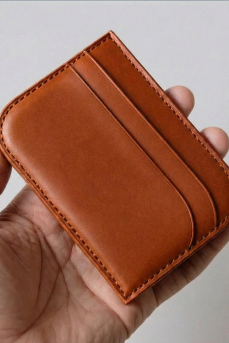 Tan Genuine Leather Wallet Saddle Stitch Handmade for Men Gift