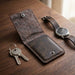 Brown Vertical Genuine Leather 4 Card Slots Wallet Handmade for Men Gift