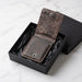 Vertical Genuine Leather Wallet 4 Card Slots Snap Closure Handmade Men Gift - Brown