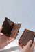 Brown Slim Genuine Leather 6 Card Slots Wallet Compact Handmade for Men Gift