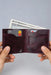 Brown Slim Genuine Leather 6 Card Slots Wallet Compact Handmade for Men Gift