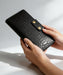 Snake Print Genuine Leather Wallet Minimalist Handmade for Men Gift