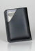 Black Slim Genuine Leather Card Holder Italian Stitch Handmade for Men Gift