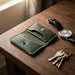 Dark Green Genuine Leather Wallet Everyday Carry Handmade for Men Gift