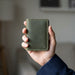 Genuine Leather Snap Wallet Compact Card Case Handmade for Men Gift - Dark Green