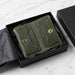 Dark Green Genuine Leather Wallet Everyday Carry Handmade for Men Gift