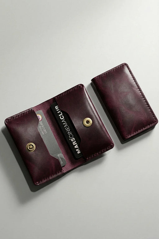 Dark Green Genuine Leather Wallet Everyday Carry Handmade for Men Gift