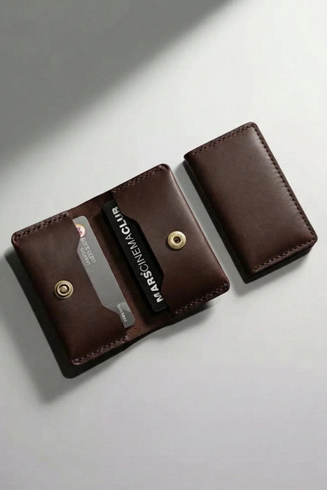 Dark Green Genuine Leather Wallet Everyday Carry Handmade for Men Gift