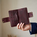 Genuine Leather Long Wallet 4 Card Slots Phone Pocket Snap Handmade Men Gift - Purple