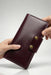 Purple Genuine Leather 4 Card Slots Wallet Phone Pocket Handmade for Men Gift