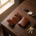 Cognac Slim Genuine Leather 5 Card Slots Wallet Handmade for Men Gift