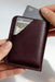 Purple Slim Genuine Leather Card Holder Saddle Stitch Handmade for Men Gift