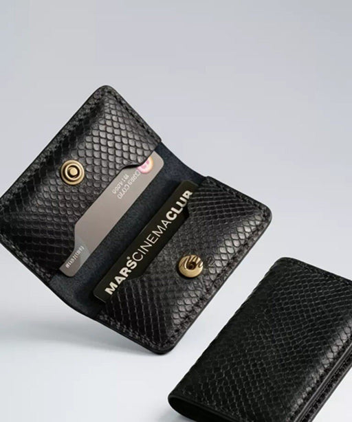 Snake Print Genuine Leather Wallet Full Grain Handmade for Men Gift