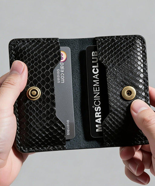 Snake Print Genuine Leather Wallet Full Grain Handmade for Men Gift