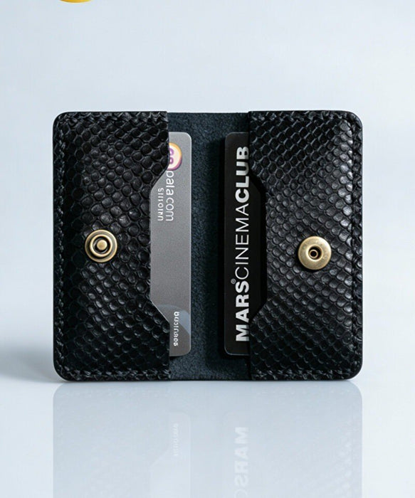 Snake Print Genuine Leather Wallet Full Grain Handmade for Men Gift