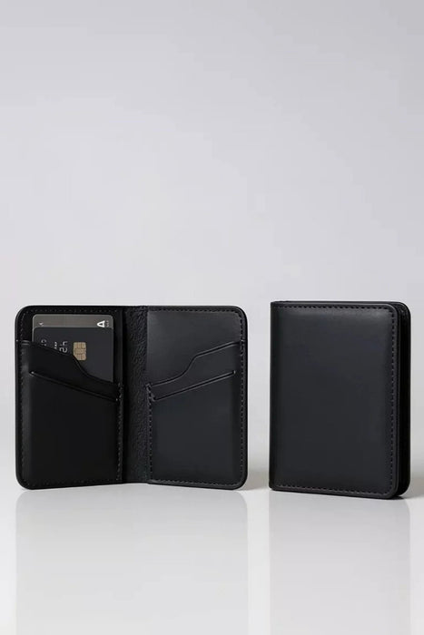 Purple Slim Genuine Leather 6 Card Slots Wallet Minimalist Handmade for Men Gift