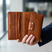 Tan Genuine Leather 4 Card Slots Wallet Phone Pocket Handmade for Men Gift
