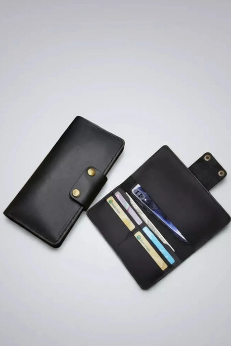 Tan Genuine Leather 4 Card Slots Wallet Phone Pocket Handmade for Men Gift