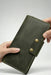 Dark Green Genuine Leather 4 Card Slots Wallet Saddle Stitch Phone Pocket