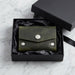 Green Slim Suede Lined Genuine Leather Card Holder Handmade for Men Gift