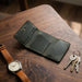 Dark Green Genuine Leather 6 Card Slots Wallet Handmade for Men Gift