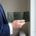 Genuine Leather Card Wallet 6 Card Slots Italian Stitch Handmade for Men Gift - Dark Green