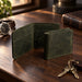 Dark Green Vertical Genuine Leather 8 Card Slots Wallet Italian Stitch Handmade