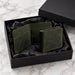 Vertical Genuine Leather Bifold Wallet 8 Card Slots Handmade for Men Gift - Dark Green