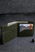 Dark Green Vertical Genuine Leather 8 Card Slots Wallet Italian Stitch Handmade