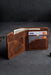 Dark Green Vertical Genuine Leather 8 Card Slots Wallet Italian Stitch Handmade