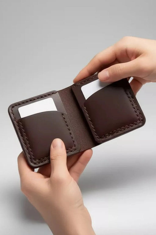 Brown Genuine Leather Card Holder Handmade for Men Gift