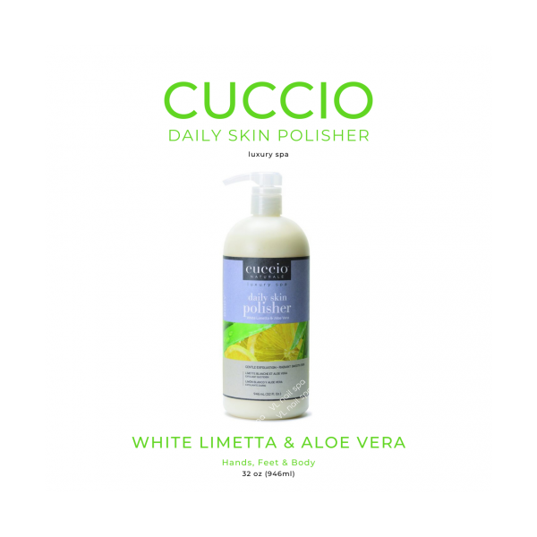 Polissoir quotidien pour la peau Luxury Spa - Limetta blanche et Aloe Vera par Cuccio Naturale pour unisexe - Gommage 1 gallon