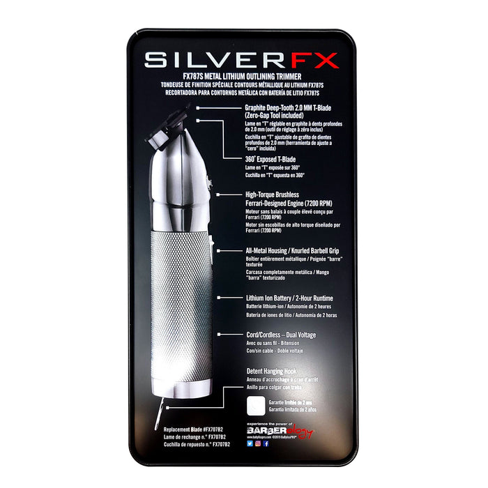 BaBylissPRO Barberology SILVERFX Recortadora de contorno (Plata) #FX787S