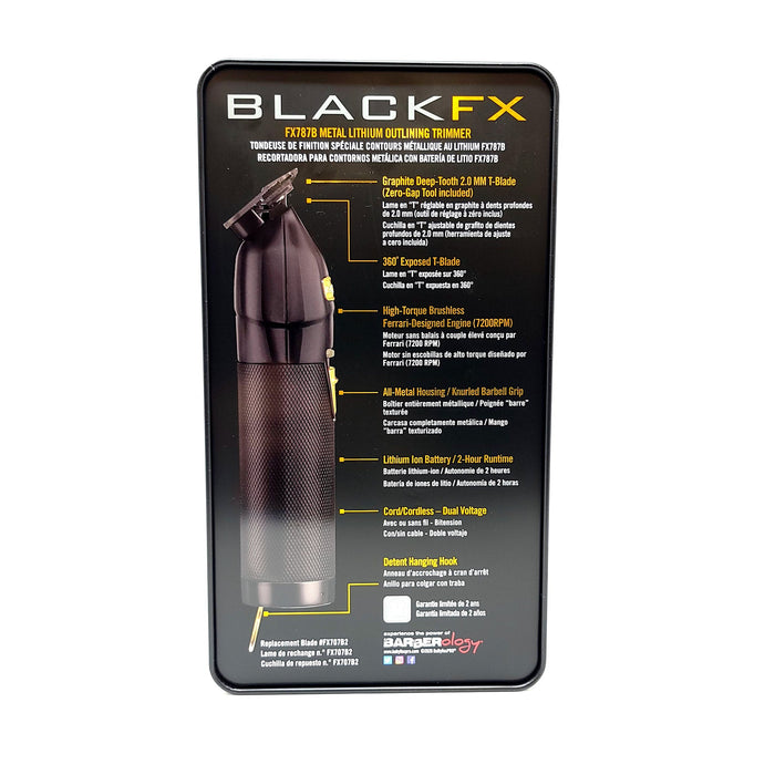 BaBylissPRO Barberology BlackFX Tondeuse de contour (Noir) #FX787BN