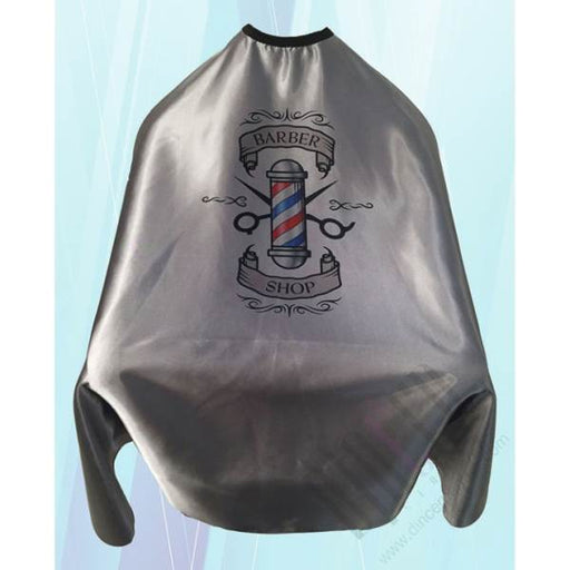 Shaving Factory Cape with Pole, Hook Closure — Grey