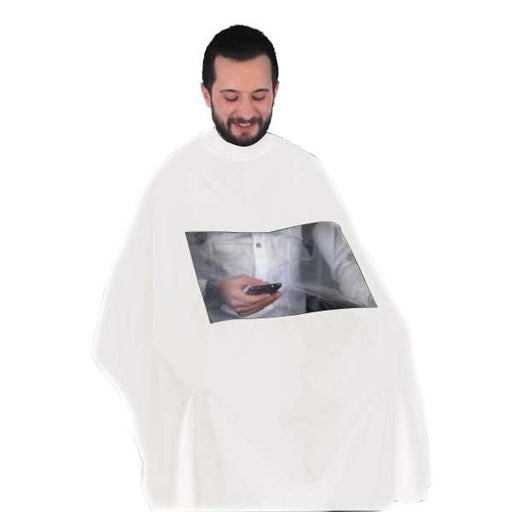 Shaving Factory Barber Cape with Window — White