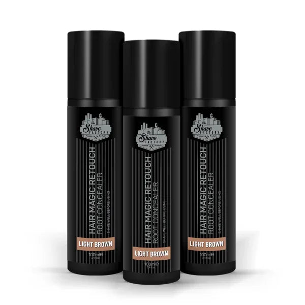 The Shave Factory Hair Magic Retouch Spray - Light Brown - 3.38 oz