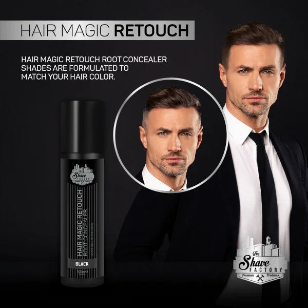 The Shave Factory Hair Magic Retouch Spray - Black - 3.38 oz