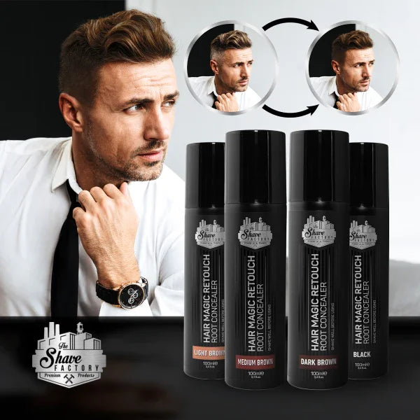 The Shave Factory Hair Magic Retouch Spray - Black - 3.38 oz