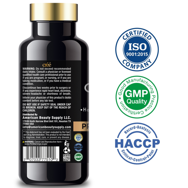 Cree Vitamin for Hair, Skin & Nails - Biotin + Amino Acids (60 Capsules)