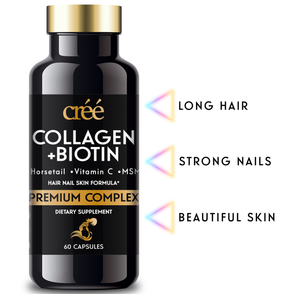 Cree Vitamin for Hair, Skin & Nails - Biotin + Amino Acids (60 Capsules)