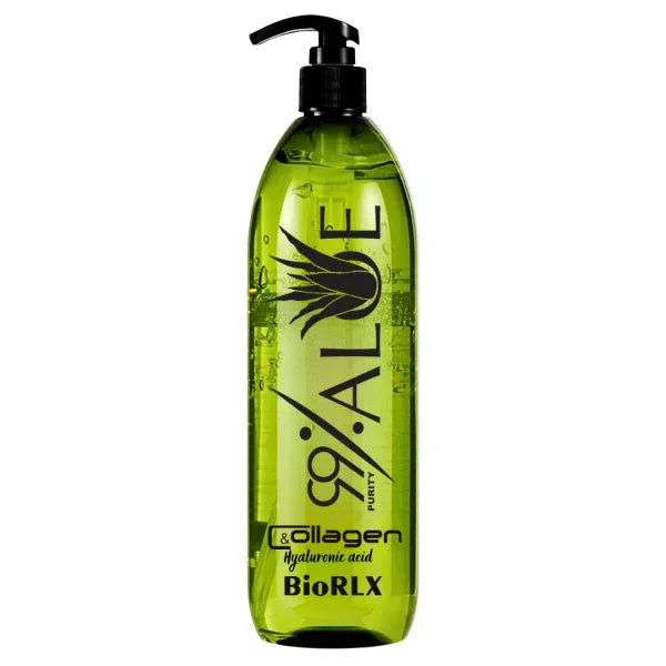 BioRLX 99% Purity Aloe Vera Gel with Collagen and Hyaluronic Acid with Pomp 250ml 8.45 fl oz