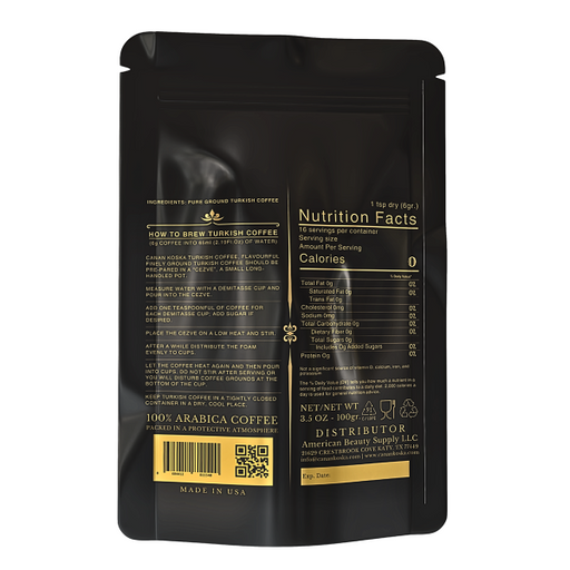 Canan Koska Turkish Coffee – Traditional Medium Roast, Authentic Ottoman Recipe, Finely Ground Arabica 100gr. (3.5oz)